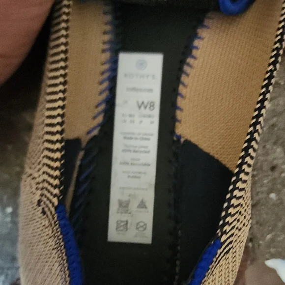 Rothy’s The Point Cap Toe Flats Size 8 Tan Black Knit Washable Work Chic - Picture 7 of 9